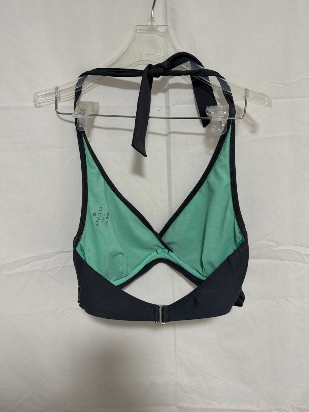 Athleta Black V-Neck Twist Front Swim Top - Picture 2 of 3